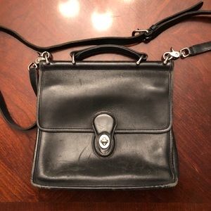 Vintage black coach bag leather
